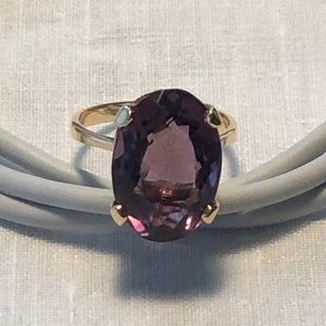 9.67 Carat Amethyst Gem Stone set in 14K Gold Ring